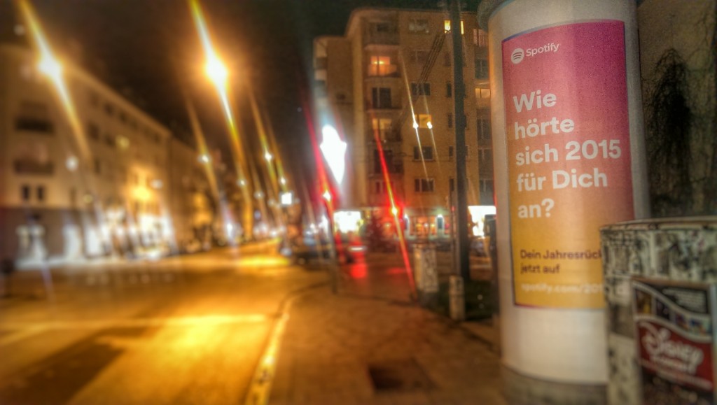 Spotify Werbung zum Jahresende 2015 in München.