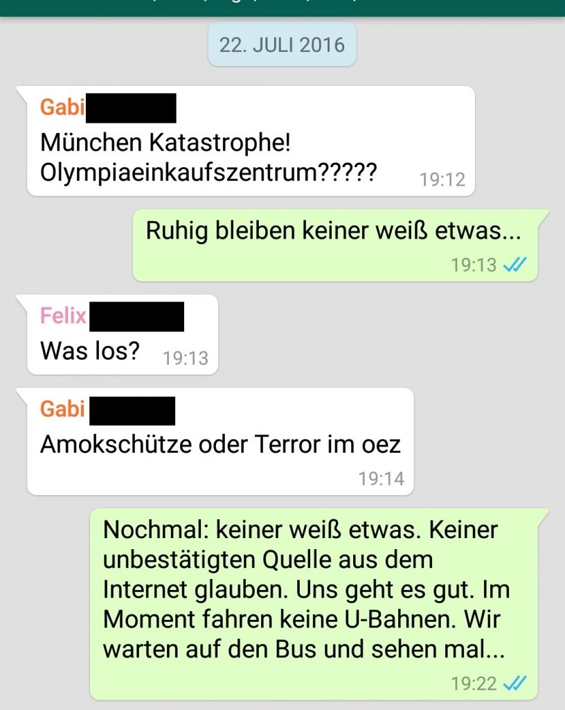 Whatsapp, München, Schießerei