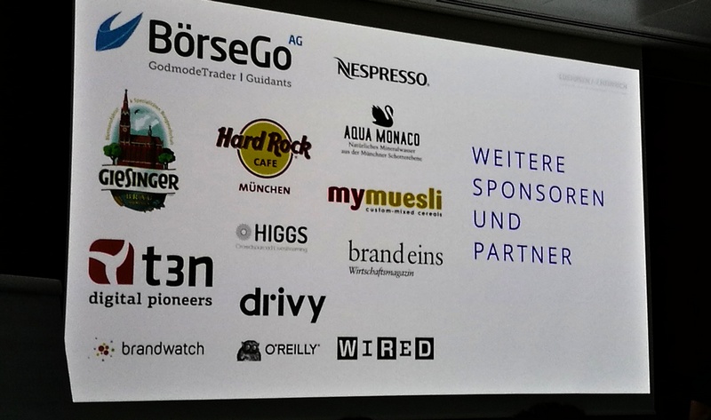 Logopräsenz der Sponsoren auf dem Barcamp München.