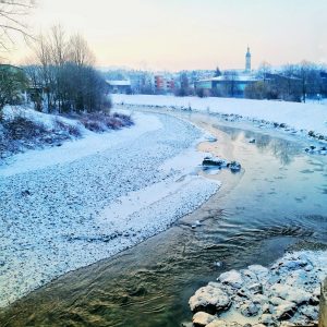 Fluss Traun in Traunstein